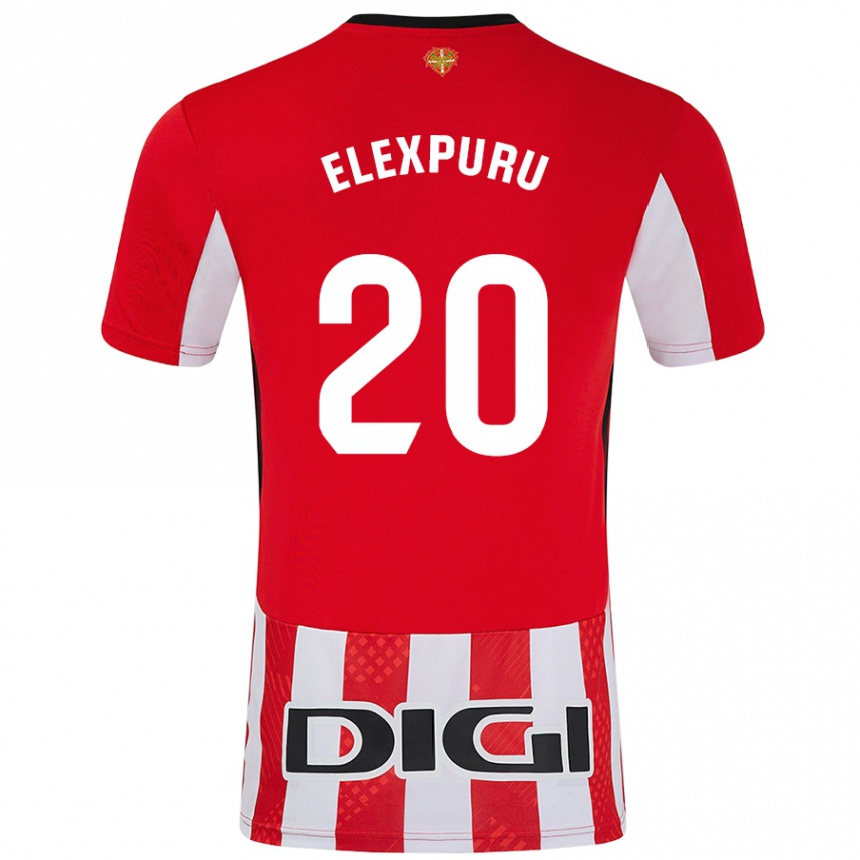 Kids Football Ane Elexpuru Añorga #20 Red White Home Jersey 2024/25 T-Shirt Uk