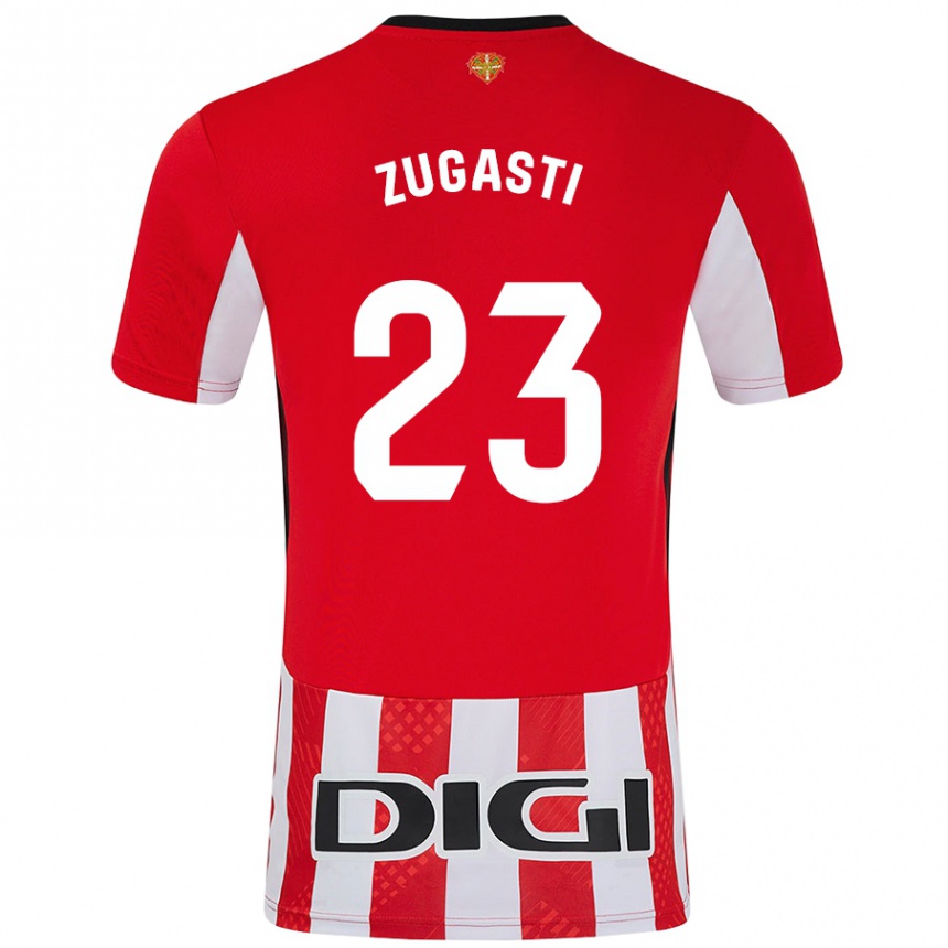 Kids Football Patricia Zugasti Oses #23 Red White Home Jersey 2024/25 T-Shirt Uk