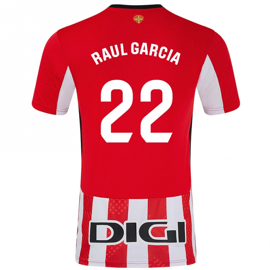 Kids Football Raúl García #22 Red White Home Jersey 2024/25 T-Shirt Uk