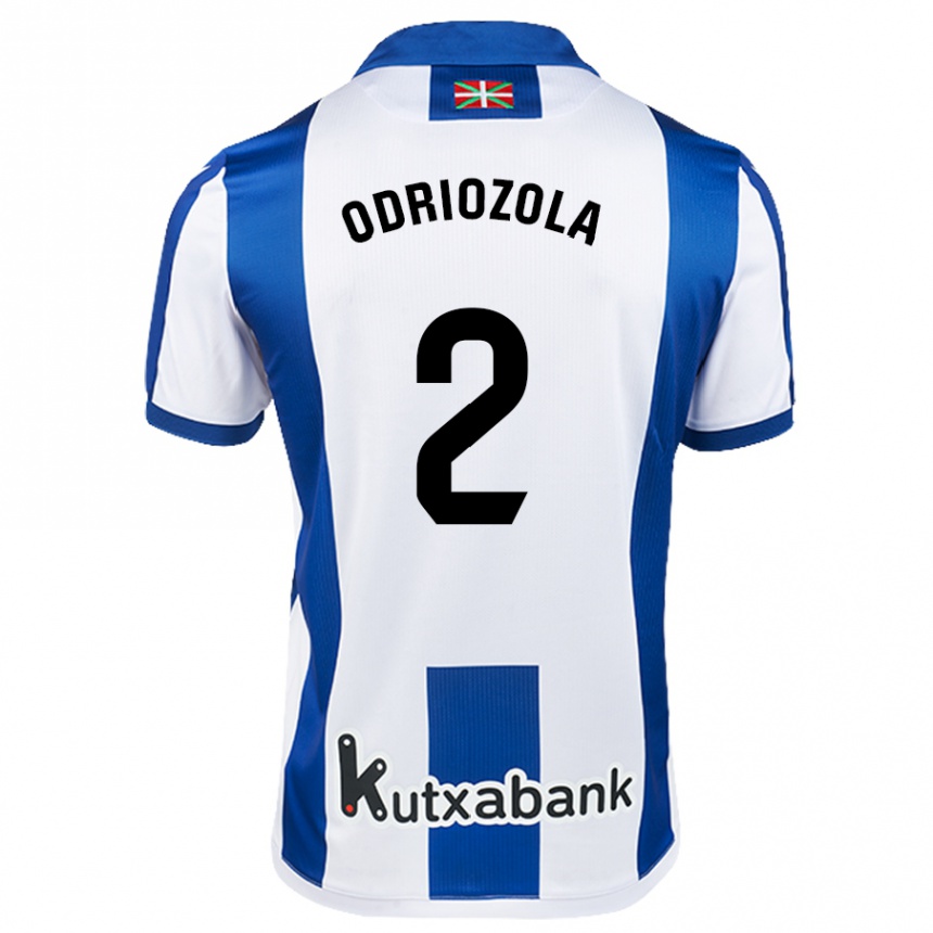 Kids Football Alvaro Odriozola #2 White Blue Home Jersey 2024/25 T-Shirt Uk