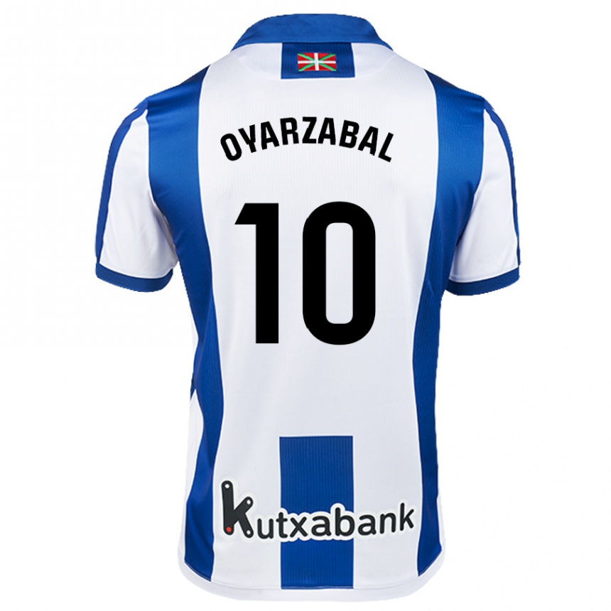 Kids Football Mikel Oyarzabal #10 White Blue Home Jersey 2024/25 T-Shirt Uk