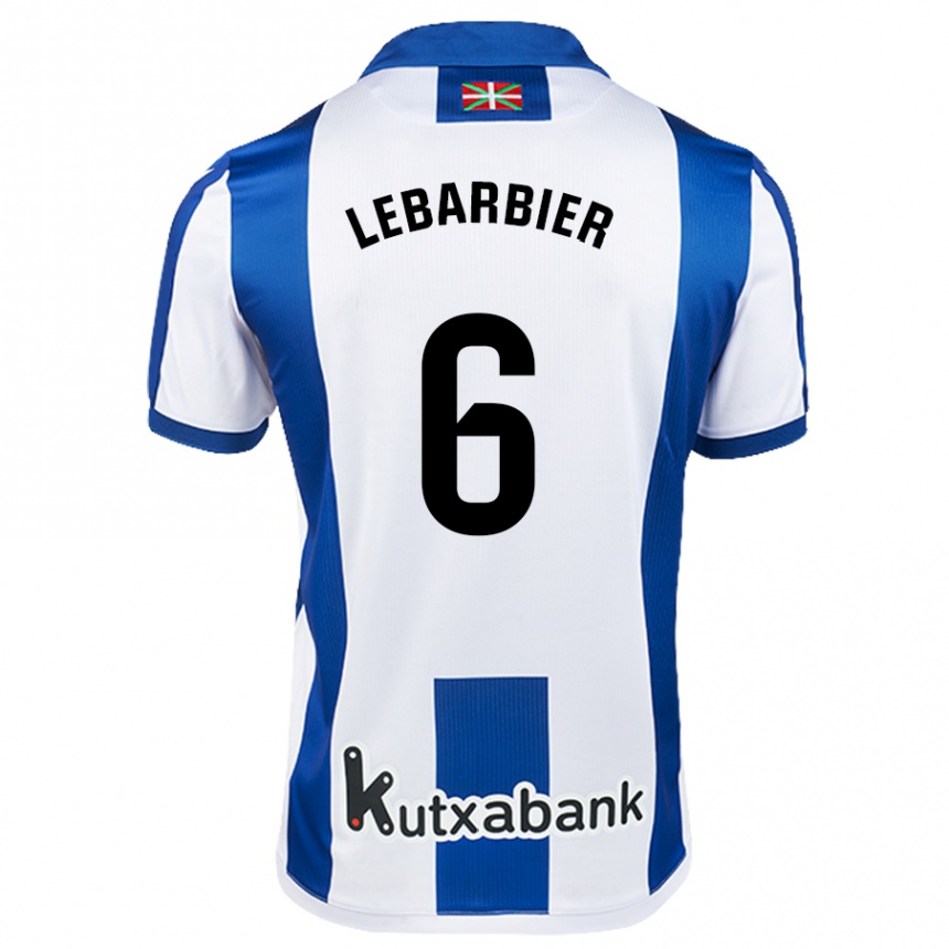 Kids Football Alex Lebarbier #6 White Blue Home Jersey 2024/25 T-Shirt Uk