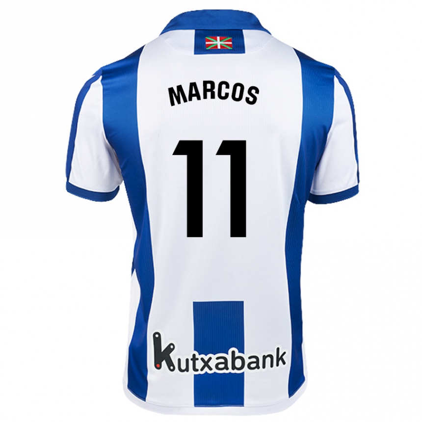 Kids Football Cecilia Marcos Nabal #11 White Blue Home Jersey 2024/25 T-Shirt Uk