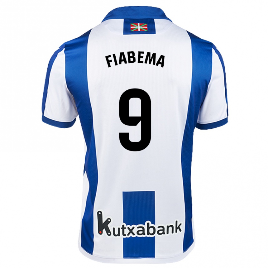 Kids Football Bryan Fiabema #9 White Blue Home Jersey 2024/25 T-Shirt Uk