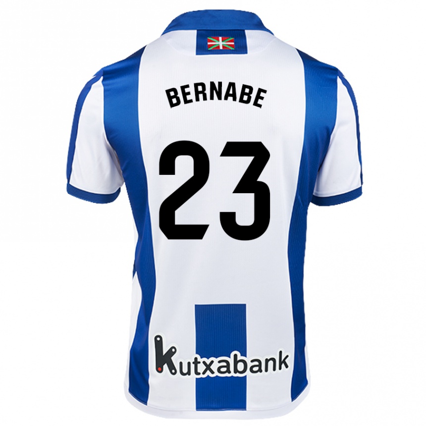 Kids Football Alejandra Bernabé De Santiago #23 White Blue Home Jersey 2024/25 T-Shirt Uk