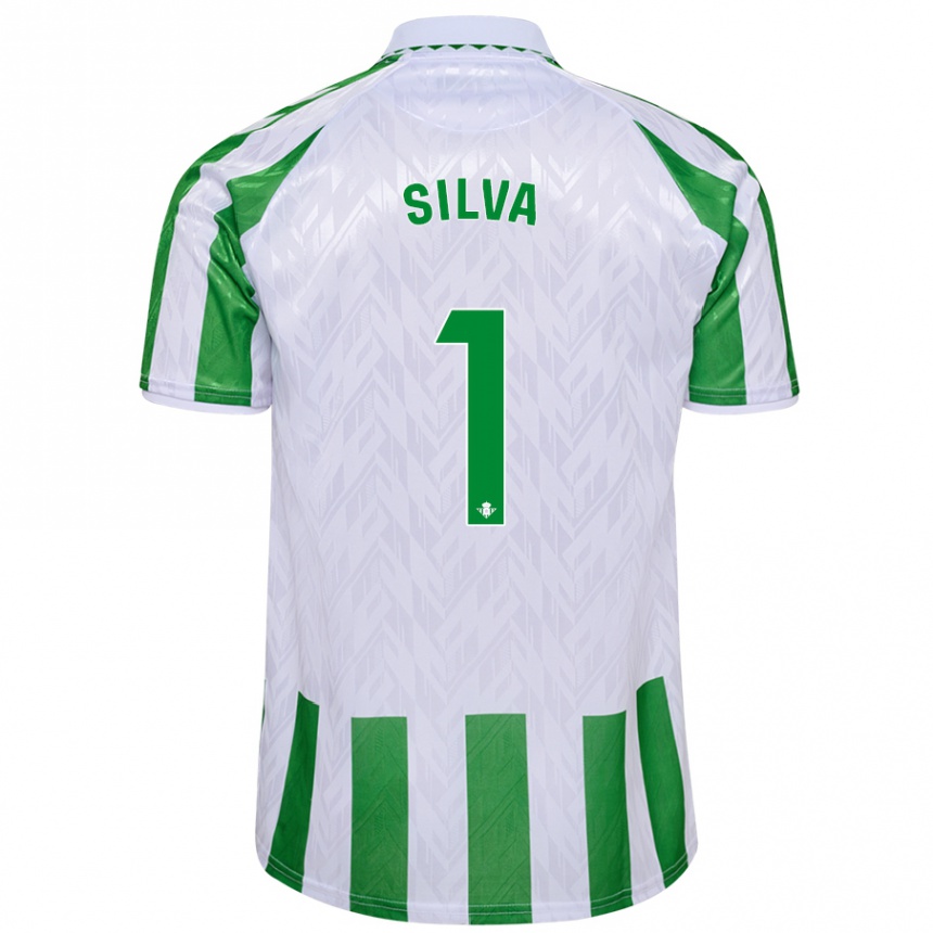 Kids Football Rui Silva #1 Green White Stripes Home Jersey 2024/25 T-Shirt Uk