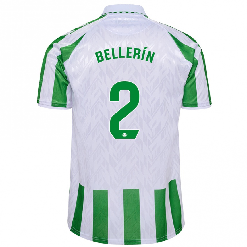 Kids Football Hector Bellerin #2 Green White Stripes Home Jersey 2024/25 T-Shirt Uk