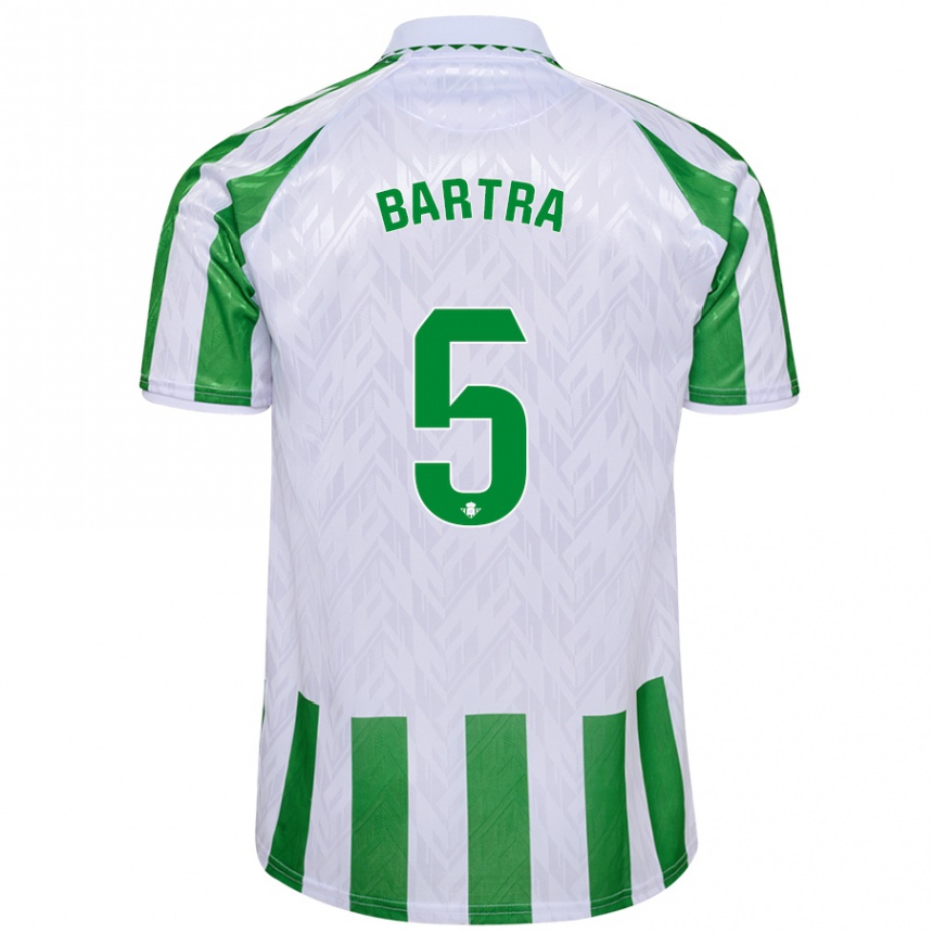 Kids Football Marc Bartra #5 Green White Stripes Home Jersey 2024/25 T-Shirt Uk