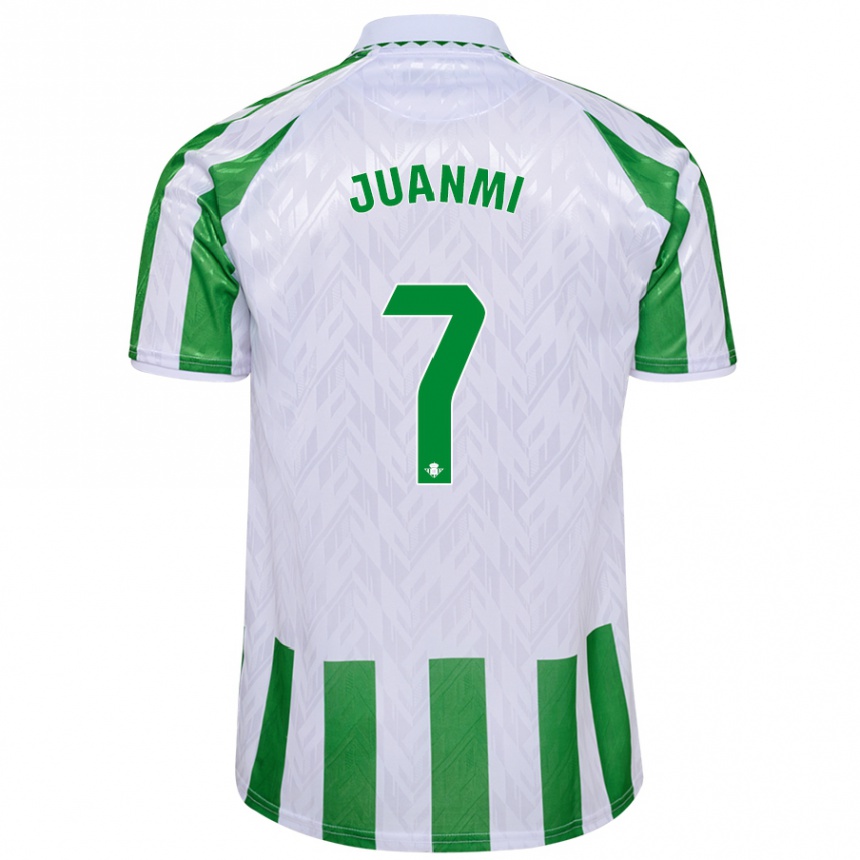 Kids Football Juanmi #7 Green White Stripes Home Jersey 2024/25 T-Shirt Uk