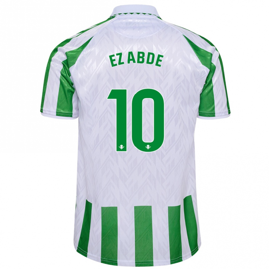 Kids Football Abde Ezzalzouli #10 Green White Stripes Home Jersey 2024/25 T-Shirt Uk