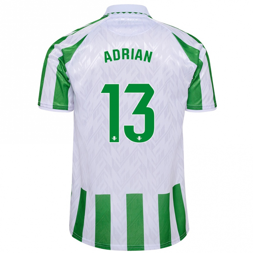 Kids Football Adrian #13 Green White Stripes Home Jersey 2024/25 T-Shirt Uk