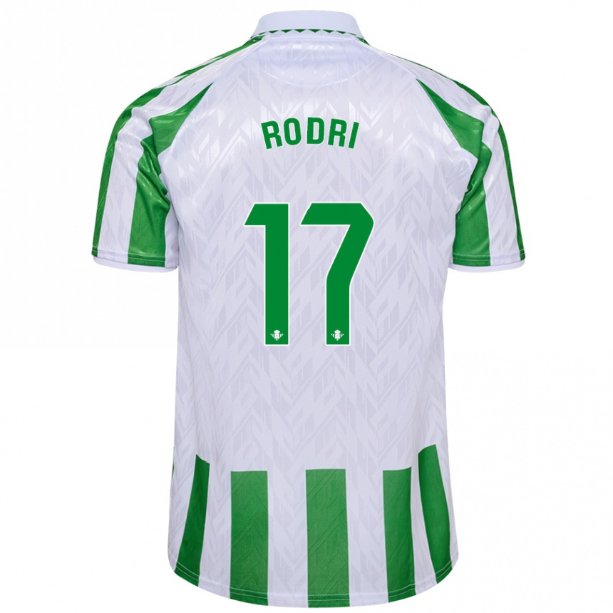 Kids Football Rodri Sánchez #17 Green White Stripes Home Jersey 2024/25 T-Shirt Uk