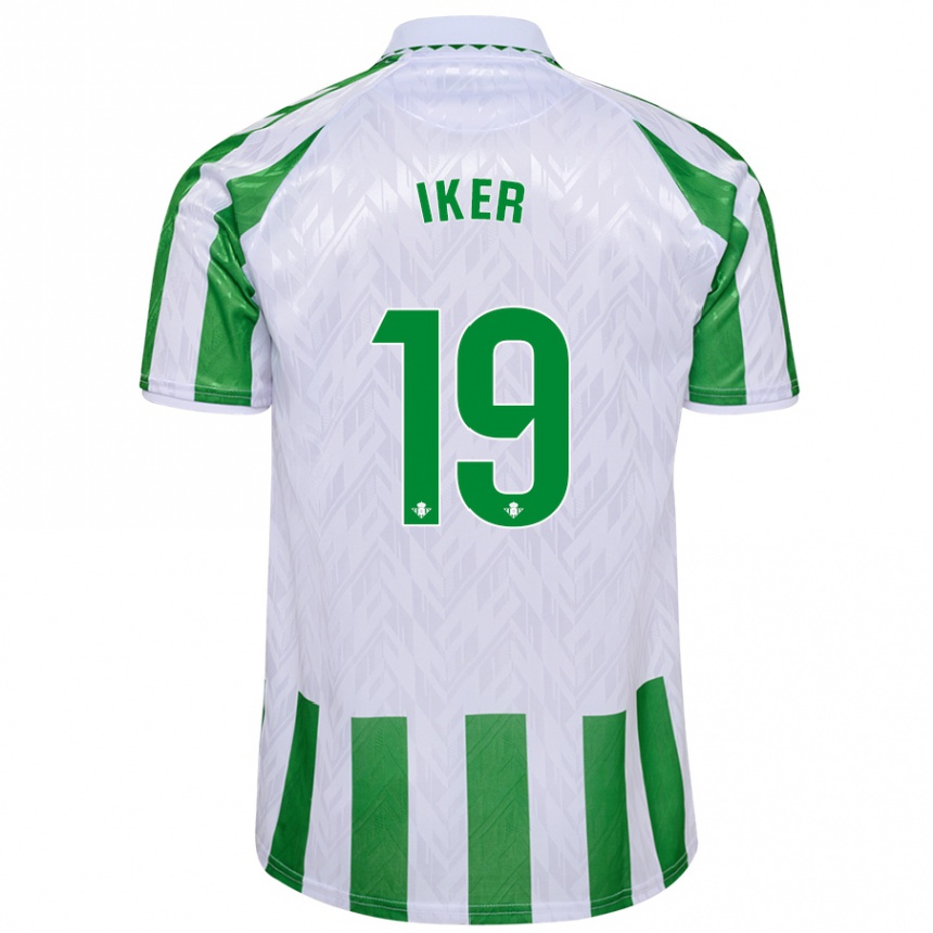 Kids Football Iker Losada #19 Green White Stripes Home Jersey 2024/25 T-Shirt Uk