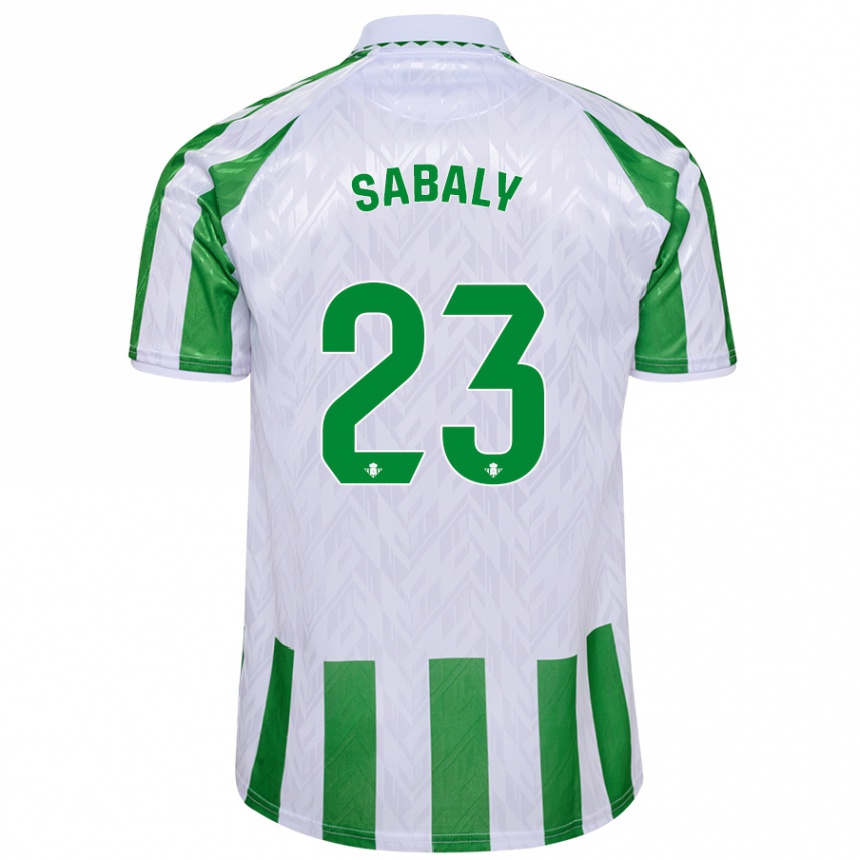 Kids Football Youssouf Sabaly #23 Green White Stripes Home Jersey 2024/25 T-Shirt Uk