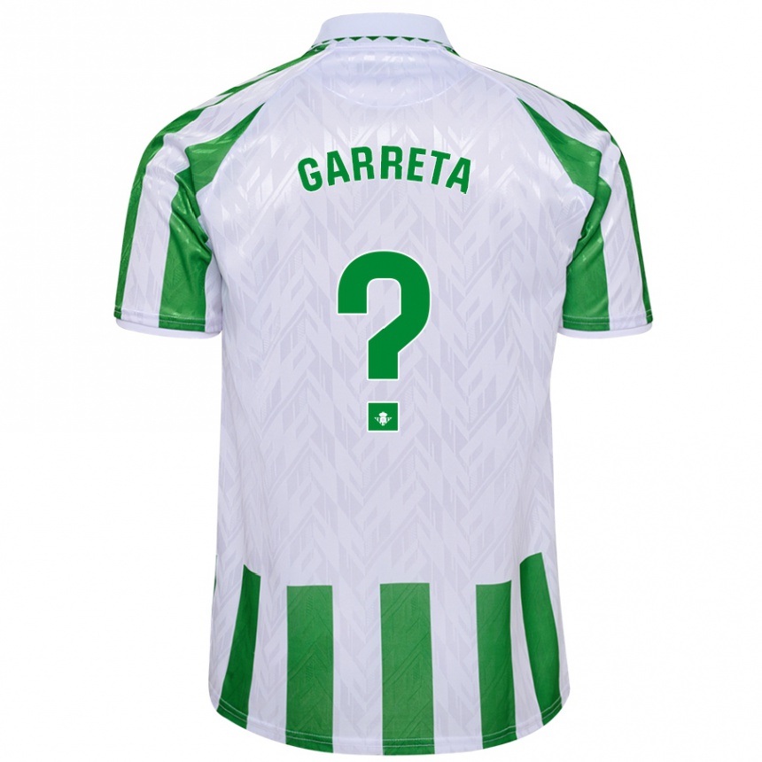 Kids Football Félix Garreta #0 Green White Stripes Home Jersey 2024/25 T-Shirt Uk