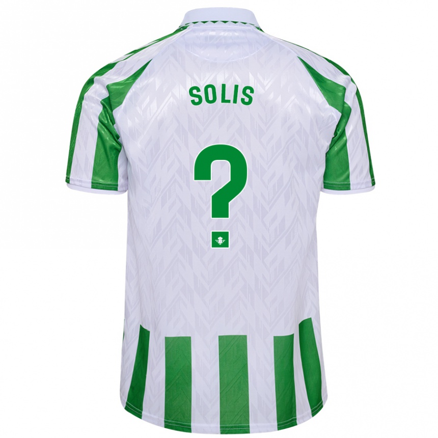 Kids Football Marcos Solís #0 Green White Stripes Home Jersey 2024/25 T-Shirt Uk