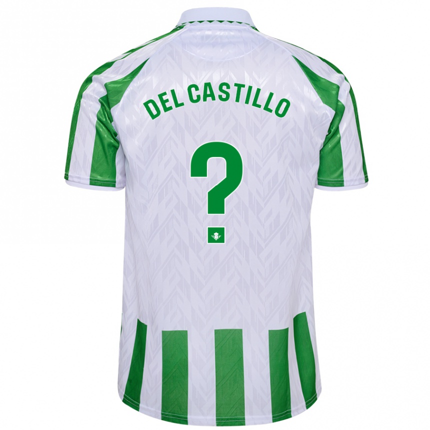 Kids Football Gonzalo Del Castillo #0 Green White Stripes Home Jersey 2024/25 T-Shirt Uk