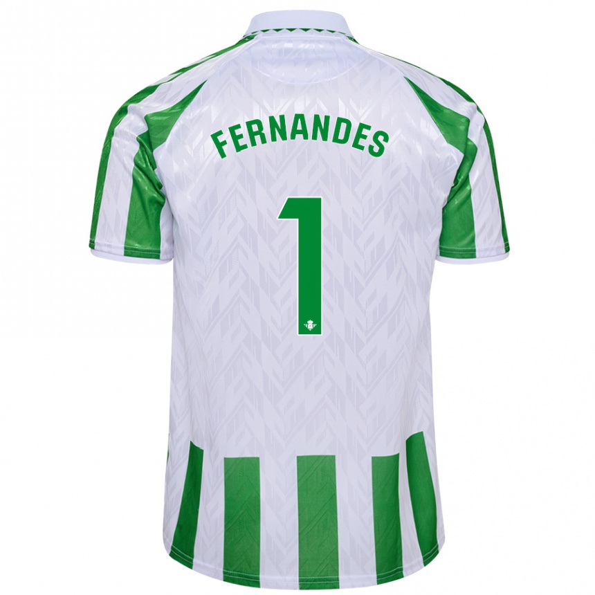 Kids Football Guilherme Fernandes #1 Green White Stripes Home Jersey 2024/25 T-Shirt Uk