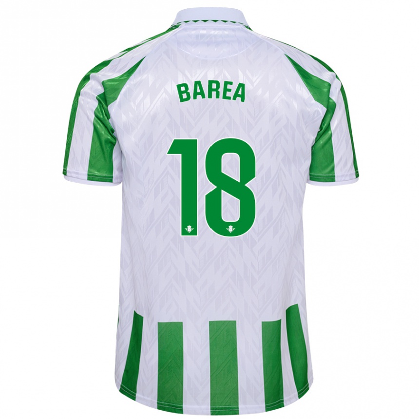 Kids Football Ismael Barea #18 Green White Stripes Home Jersey 2024/25 T-Shirt Uk