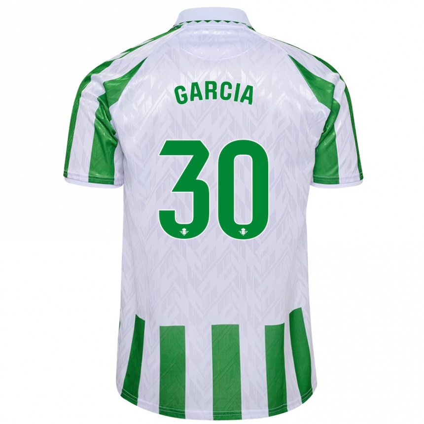 Kids Football Germán García #30 Green White Stripes Home Jersey 2024/25 T-Shirt Uk