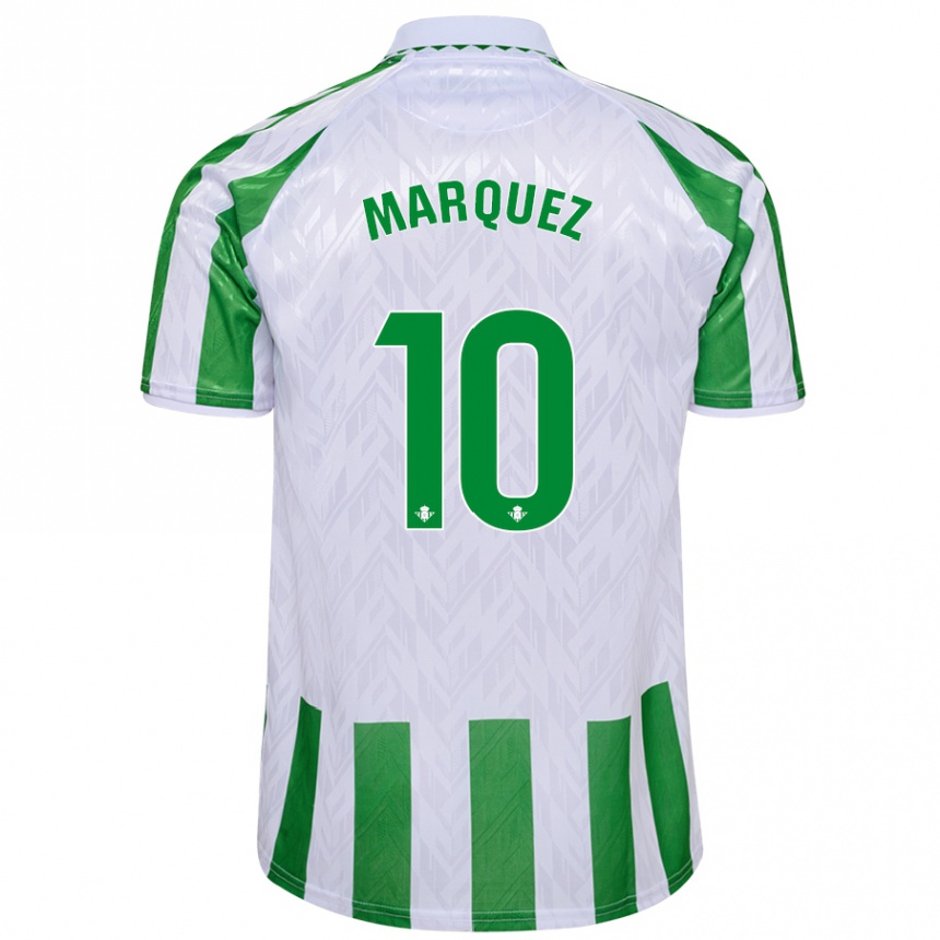 Kids Football Rosa Márquez #10 Green White Stripes Home Jersey 2024/25 T-Shirt Uk