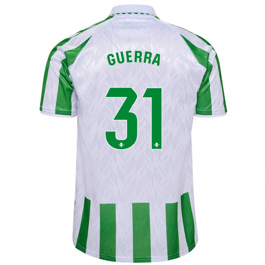 Kids Football Ana Guerra Morcillo #31 Green White Stripes Home Jersey 2024/25 T-Shirt Uk