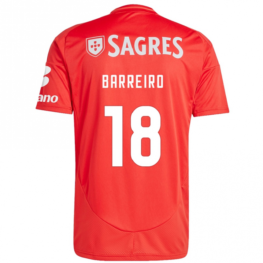 Kids Football Leandro Barreiro #18 Red White Home Jersey 2024/25 T-Shirt Uk