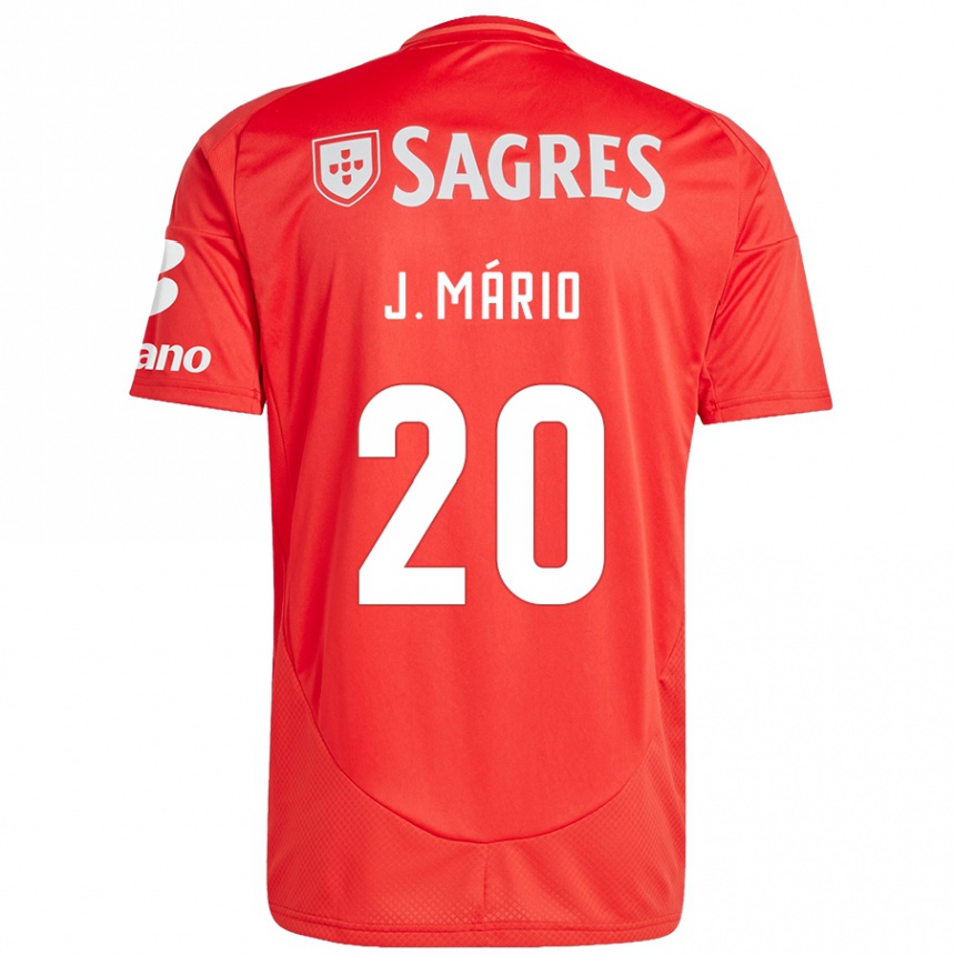 Kids Football João Mário #20 Red White Home Jersey 2024/25 T-Shirt Uk