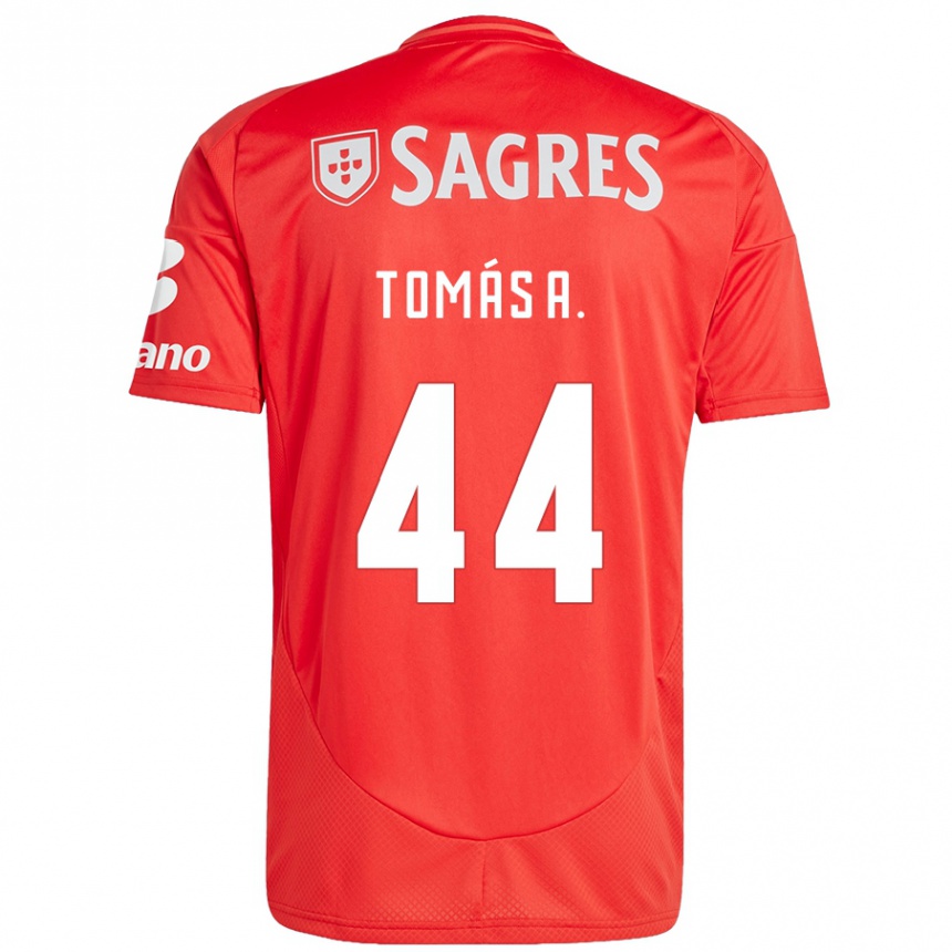 Kids Football Tomás Araújo #44 Red White Home Jersey 2024/25 T-Shirt Uk