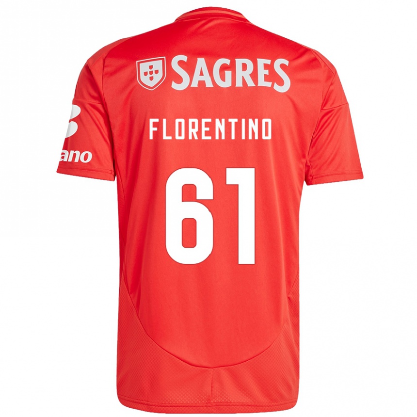 Kids Football Florentino #61 Red White Home Jersey 2024/25 T-Shirt Uk