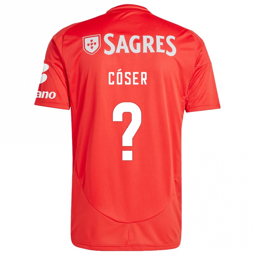 Kids Football Tiago Cóser #0 Red White Home Jersey 2024/25 T-Shirt Uk