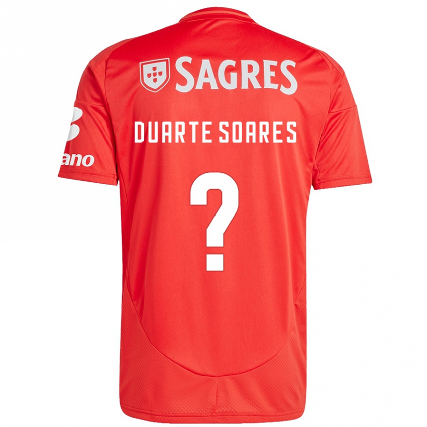 Kids Football Duarte Soares #0 Red White Home Jersey 2024/25 T-Shirt Uk