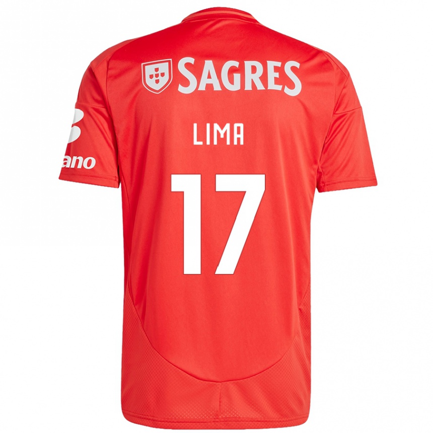 Kids Football Ivan Lima #17 Red White Home Jersey 2024/25 T-Shirt Uk