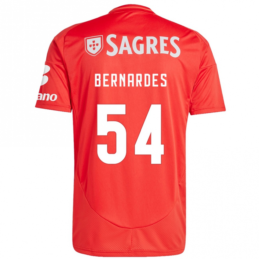 Kids Football Bernardes #54 Red White Home Jersey 2024/25 T-Shirt Uk