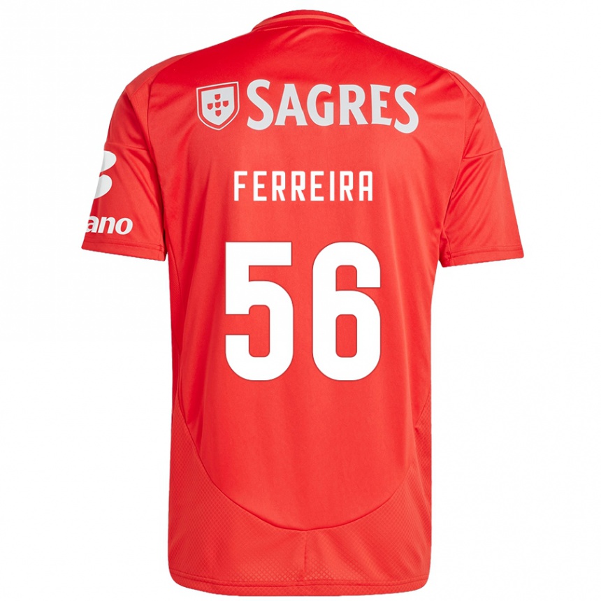 Kids Football Martim Ferreira #56 Red White Home Jersey 2024/25 T-Shirt Uk