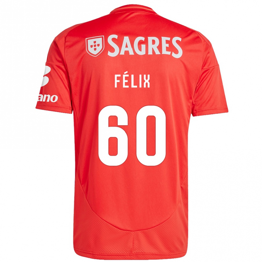 Kids Football Nuno Félix #60 Red White Home Jersey 2024/25 T-Shirt Uk