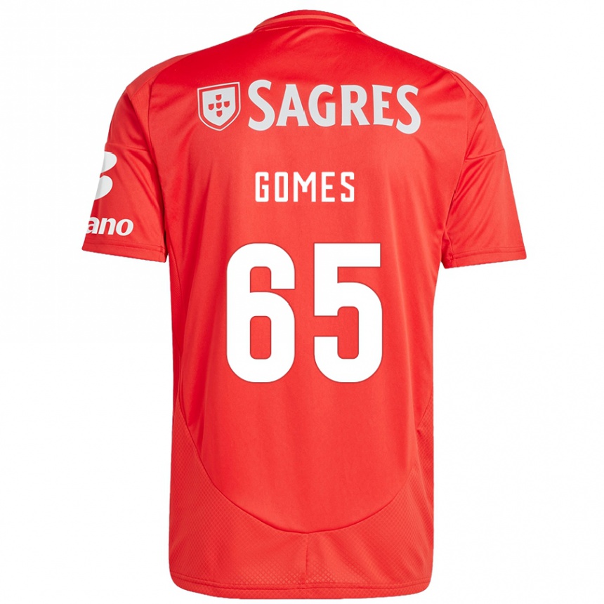 Kids Football André Gomes #65 Red White Home Jersey 2024/25 T-Shirt Uk