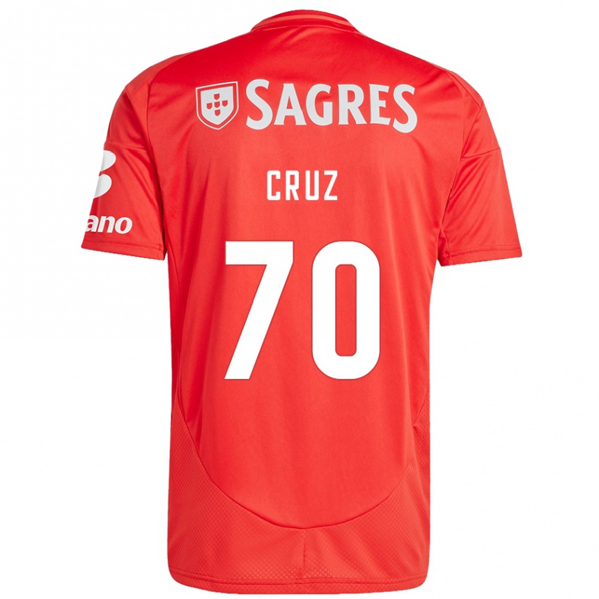 Kids Football Filipe Cruz #70 Red White Home Jersey 2024/25 T-Shirt Uk