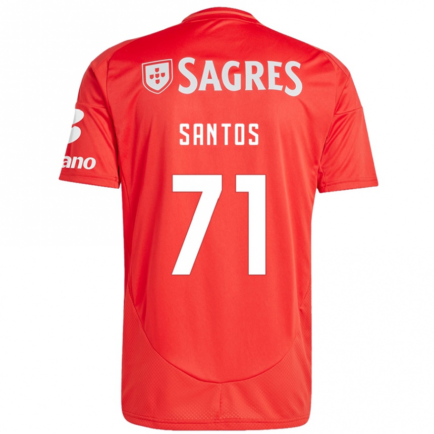 Kids Football Leandro Santos #71 Red White Home Jersey 2024/25 T-Shirt Uk