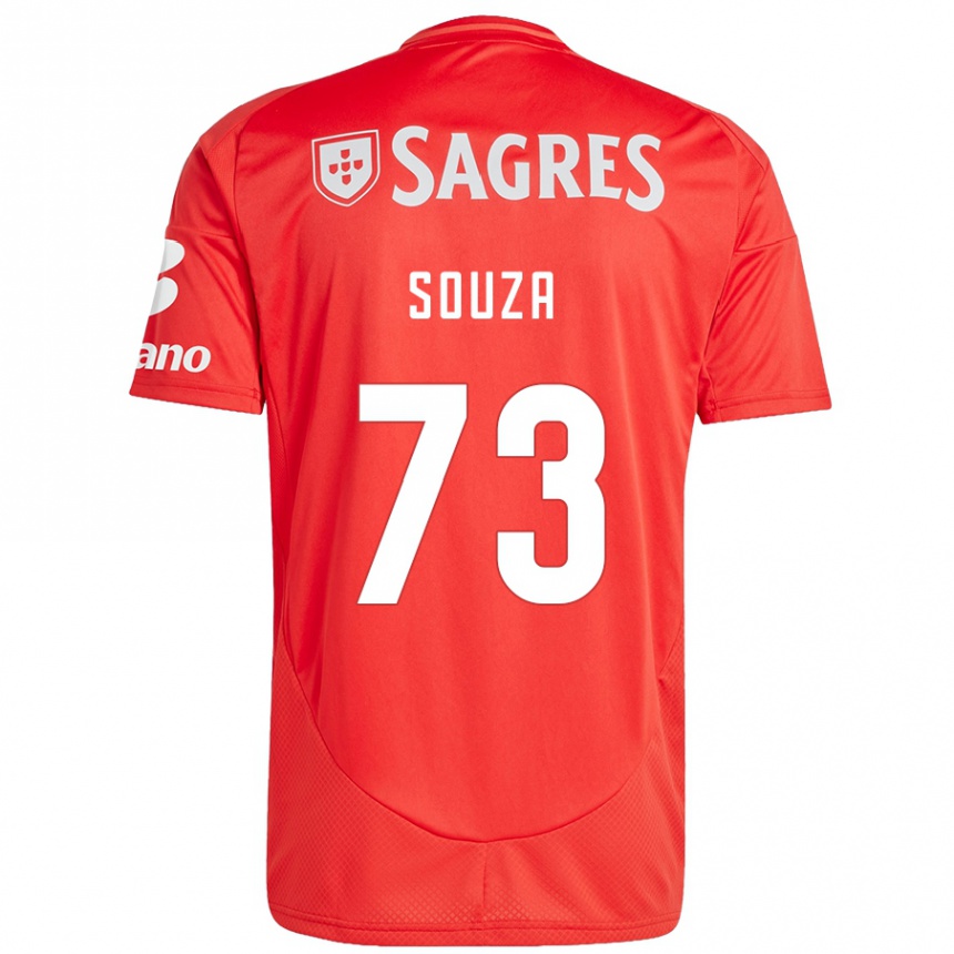 Kids Football Beni Souza #73 Red White Home Jersey 2024/25 T-Shirt Uk