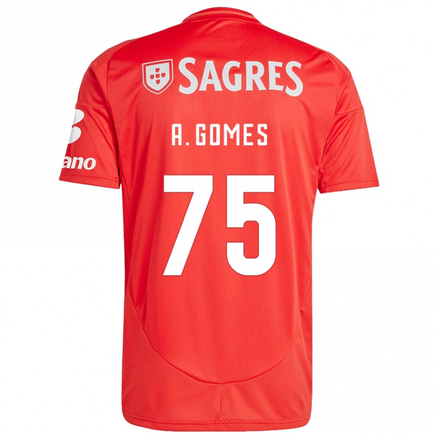 Kids Football André Gomes #75 Red White Home Jersey 2024/25 T-Shirt Uk