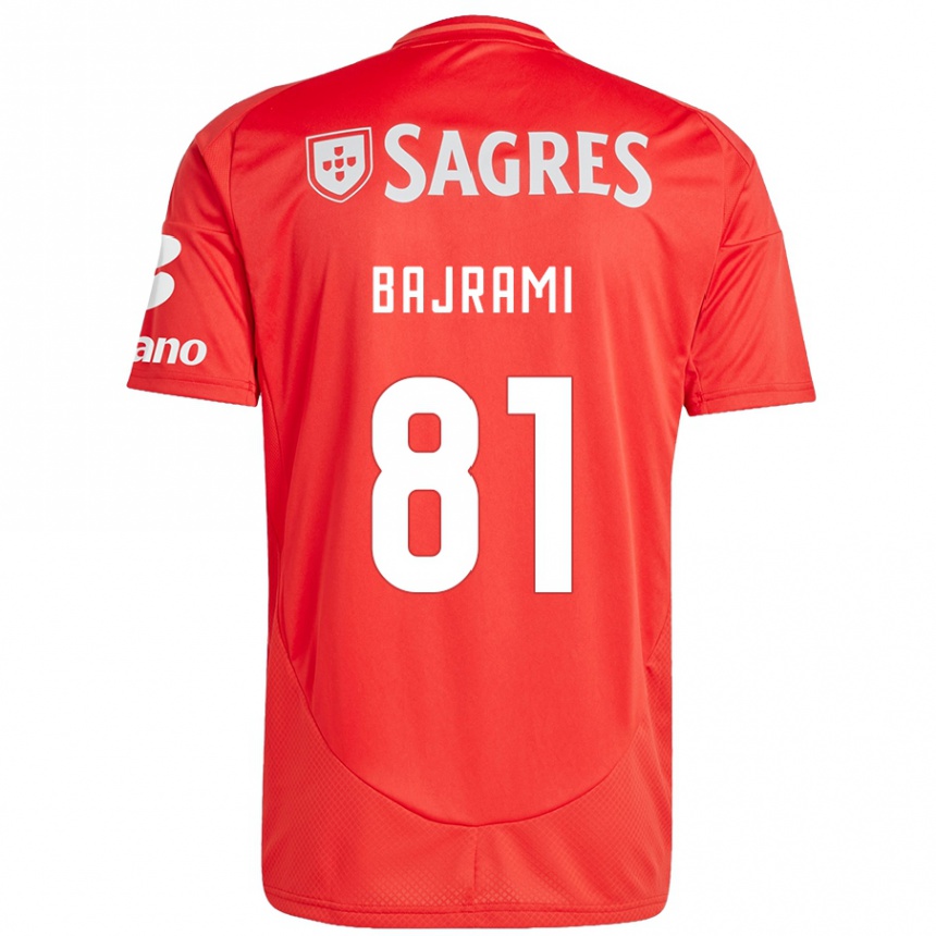 Kids Football Adrian Bajrami #81 Red White Home Jersey 2024/25 T-Shirt Uk