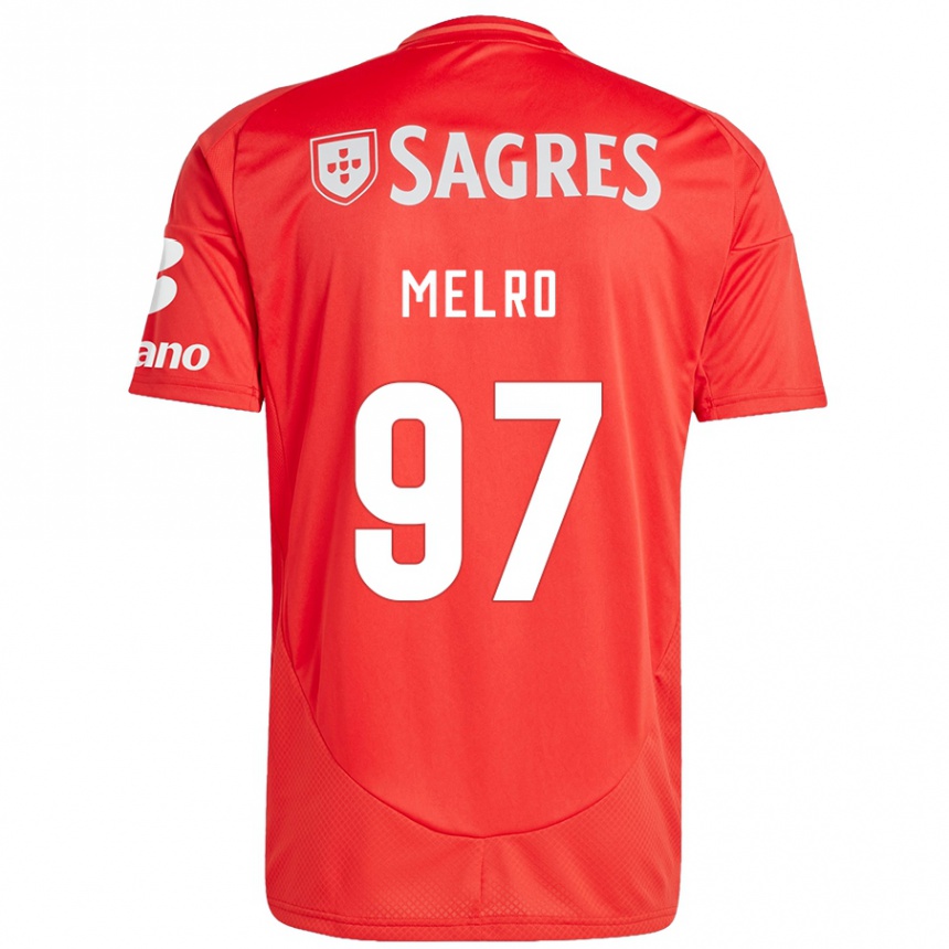 Kids Football José Melro #97 Red White Home Jersey 2024/25 T-Shirt Uk