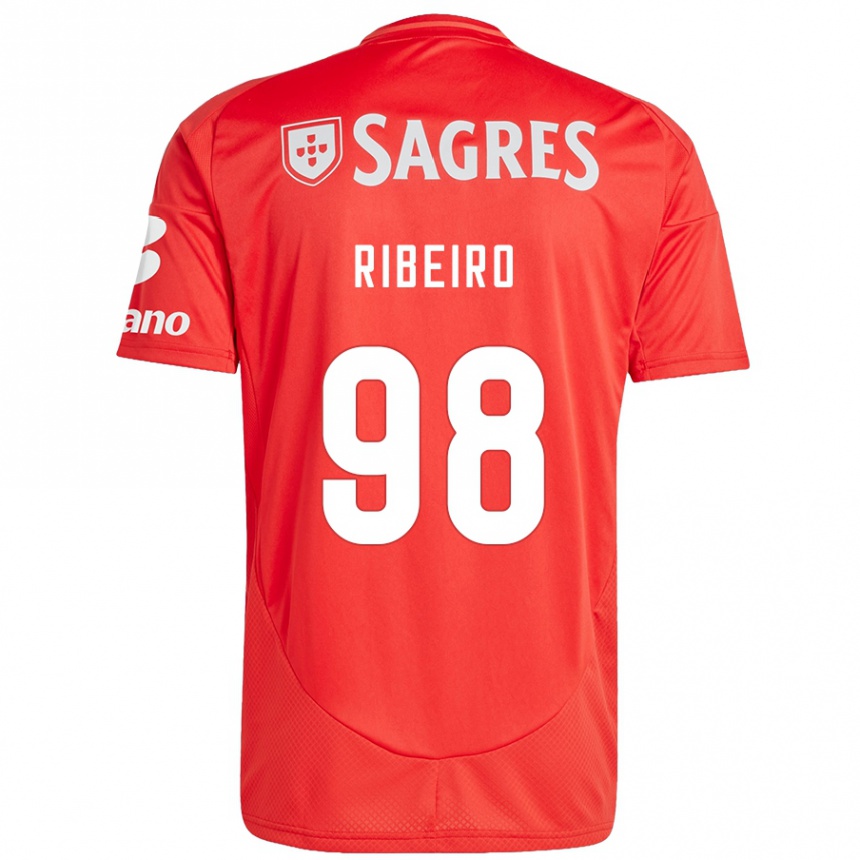 Kids Football Ricardo Ribeiro #98 Red White Home Jersey 2024/25 T-Shirt Uk