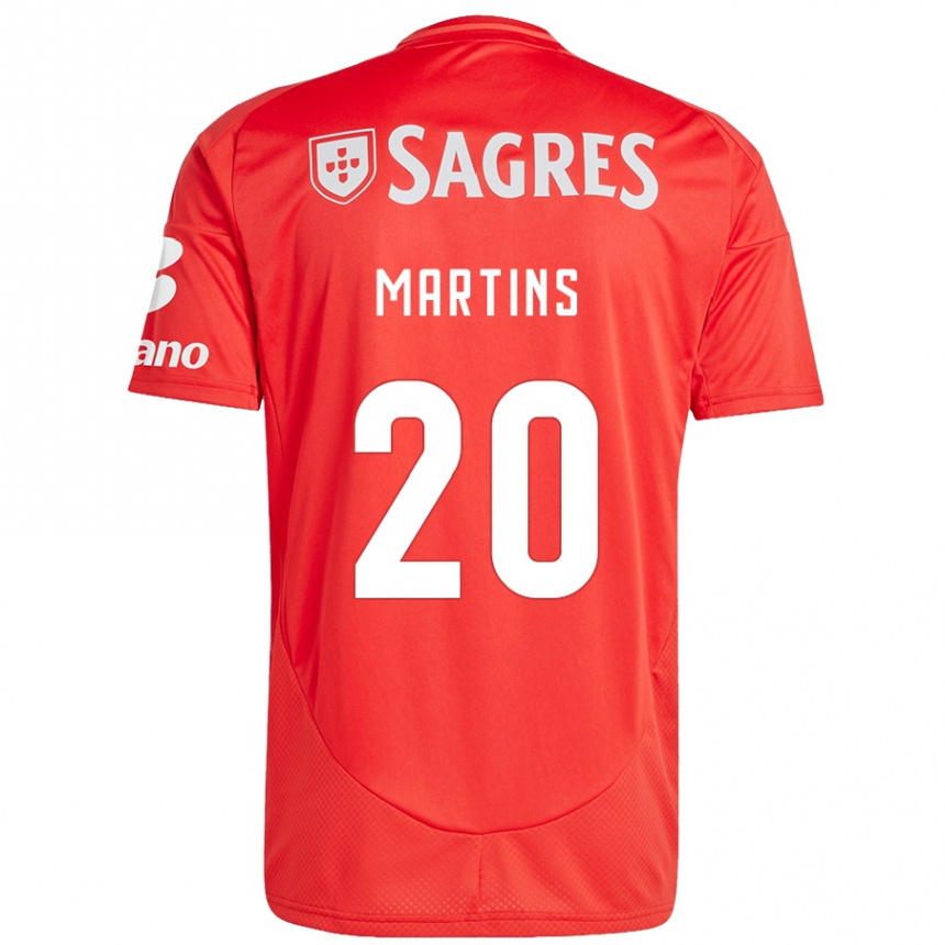 Kids Football Lara Martins #20 Red White Home Jersey 2024/25 T-Shirt Uk