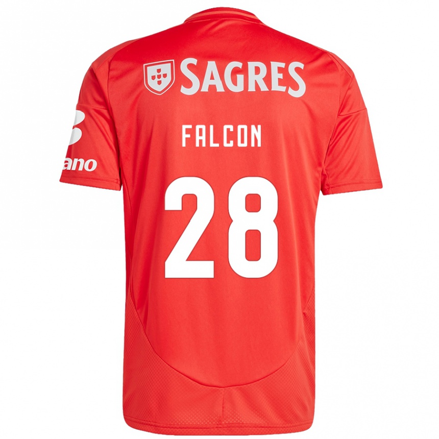 Kids Football Andrea Falcón #28 Red White Home Jersey 2024/25 T-Shirt Uk