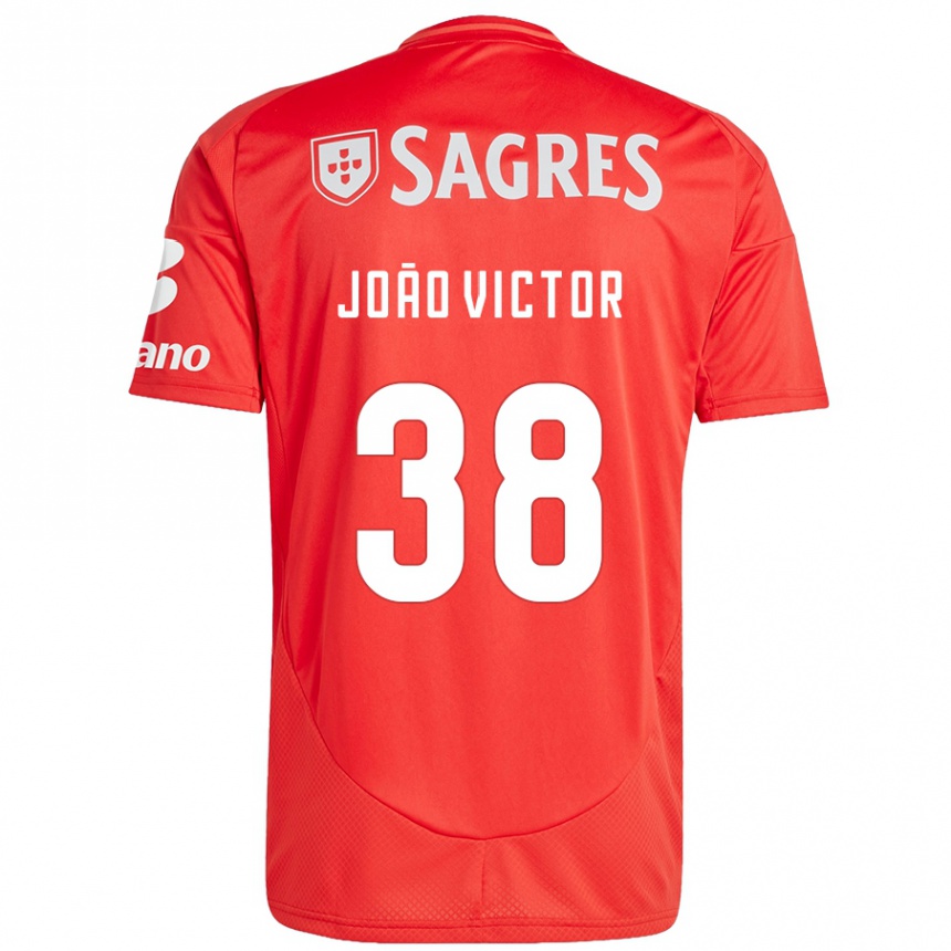 Kids Football João Victor #38 Red White Home Jersey 2024/25 T-Shirt Uk