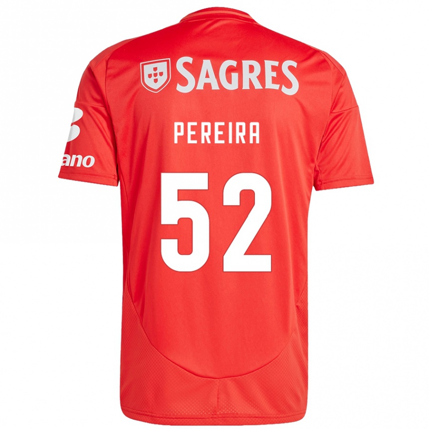 Kids Football Henrique Pereira #52 Red White Home Jersey 2024/25 T-Shirt Uk