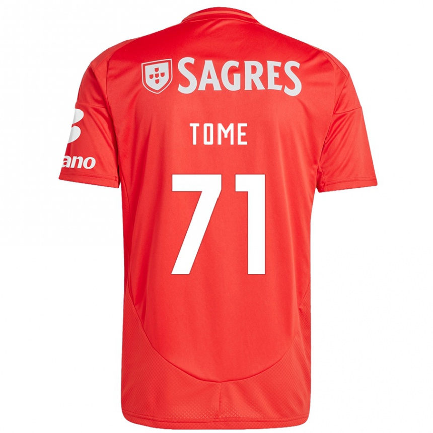 Kids Football João Tomé #71 Red White Home Jersey 2024/25 T-Shirt Uk