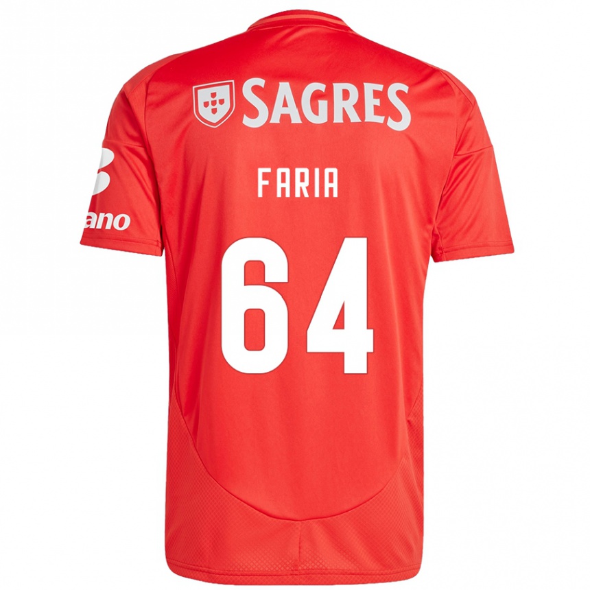 Kids Football Hugo Faria #64 Red White Home Jersey 2024/25 T-Shirt Uk